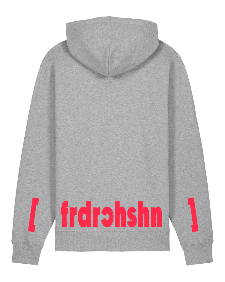 hoodie grau friedrichshain neon rot print hmbrg berlin