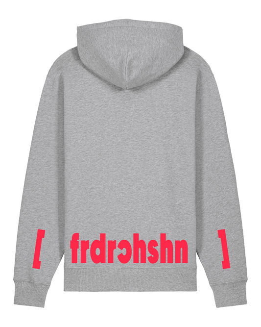 hoodie grau friedrichshain neon rot print hmbrg berlin