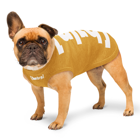 Mehr als ein Hundepullover. Ein Stück Berlin. Ein Stück Zuhause. Farbe: Senf/Weiß