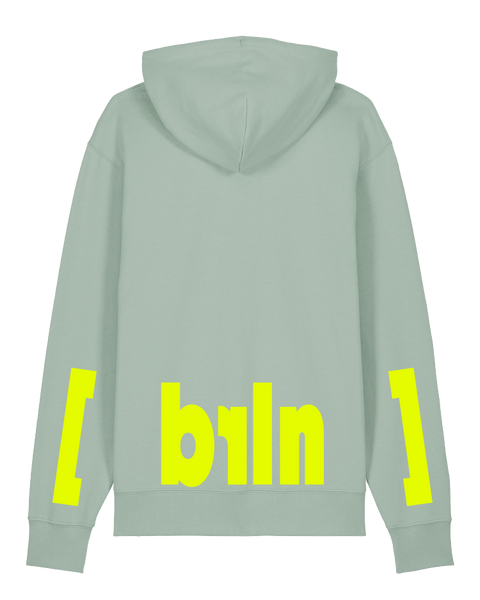 [berlin] Aloe – hoodie: aloe / schriftfarbe [brln]: neon yellow