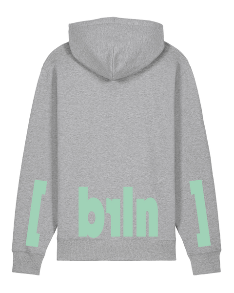[berlin] Heather Grey – hoodie: heather grey / schriftfarbe [brln]: mint