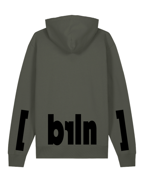 [berlin] Khaki – hoodie: khaki / schriftfarbe [brln]: black