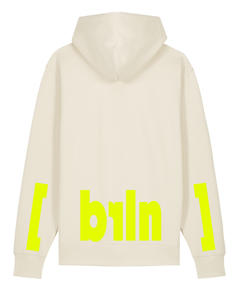 [berlin] Natural Raw – hoodie: natural raw / schriftfarbe [brln]: neon yellow