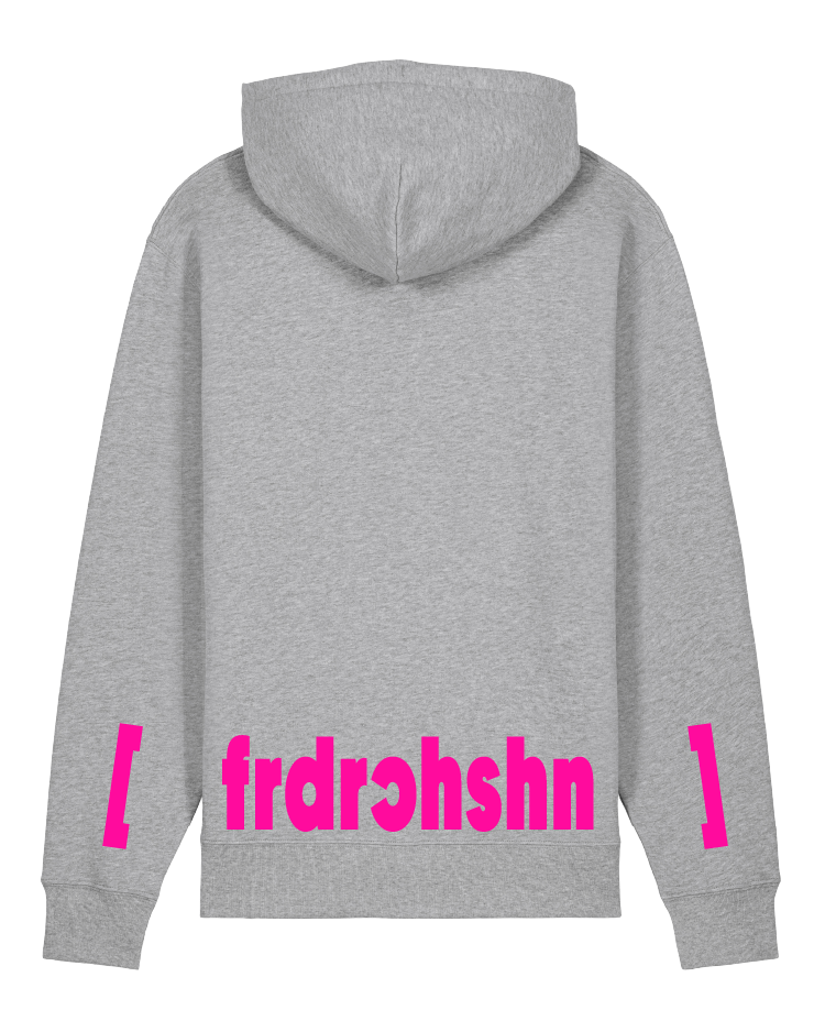 hoodie grau friedrichshain neon pink print hmbrg berlin