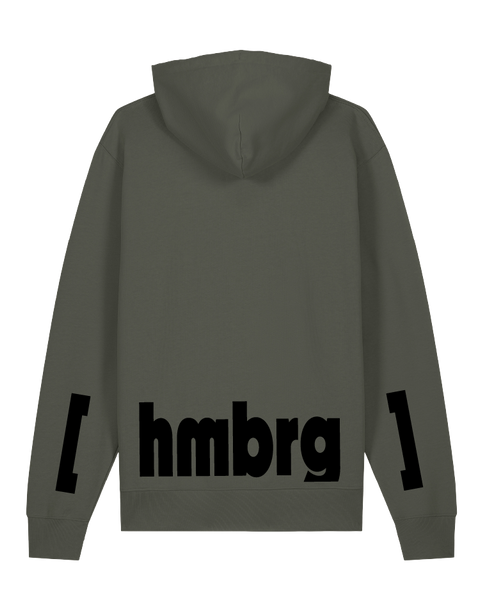 [hamburg] Khaki – hoodie: khaki / schriftfarbe [hmbrg]: black