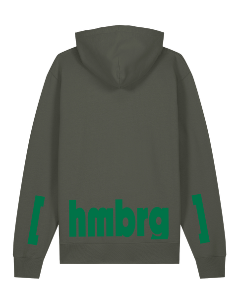[hamburg] Khaki – hoodie: khaki / schriftfarbe [hmbrg]: dark green