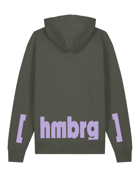 [hamburg] Khaki – hoodie: khaki / schriftfarbe [hmbrg]: violet