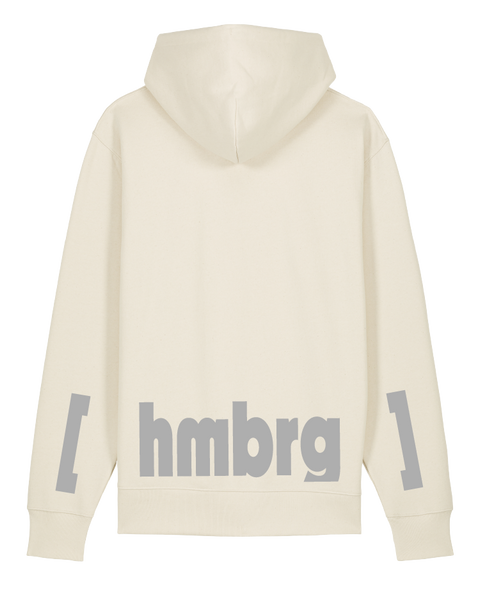 [hamburg] Natural Raw – hoodie: natural raw / schriftfarbe [hmbrg]: grey