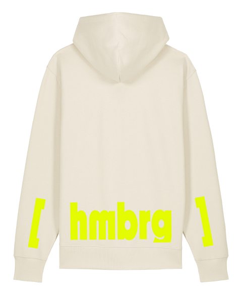 [hamburg] Natural Raw – hoodie: natural raw / schriftfarbe [hmbrg]: neon yellow