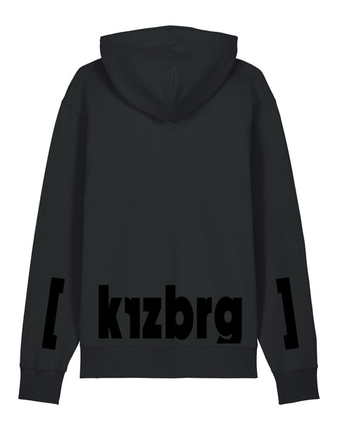 [kreuzberg] Black Unisex Hoodie – hoodie: black / schriftfarbe [nklln]: black
