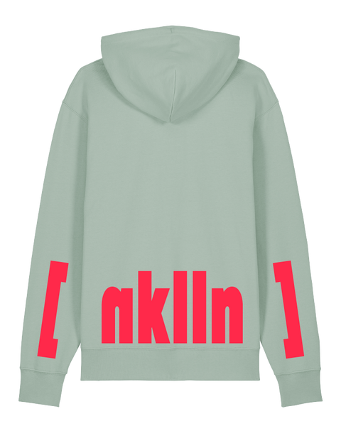 [neukölln] Aloe – hoodie: aloe / schriftfarbe [nklln]: neon red