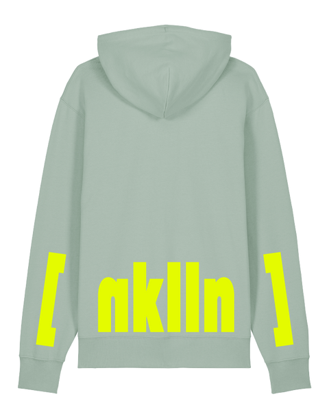 [neukölln] Aloe – hoodie: aloe / schriftfarbe [nklln]: neon yellow
