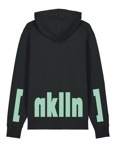 [neukölln] Black – hoodie: black / schriftfarbe [nklln]: black