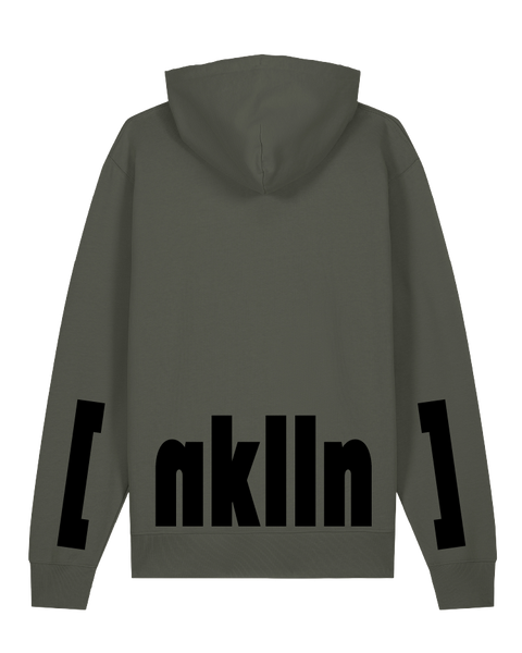 [neukölln] Khaki – hoodie: khaki / schriftfarbe [nklln]: black