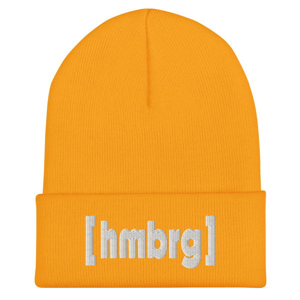 Hamburg Beanie mit weißem [hmbrg] Stick – Deine Stadt. Dein Style. Dein Winter. – gold