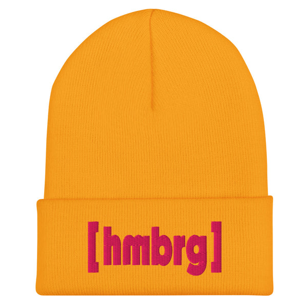 Hamburg Beanie mit pinkem [hmbrg] Stick.  – Deine Stadt. Dein Style. Dein Winter. – gold