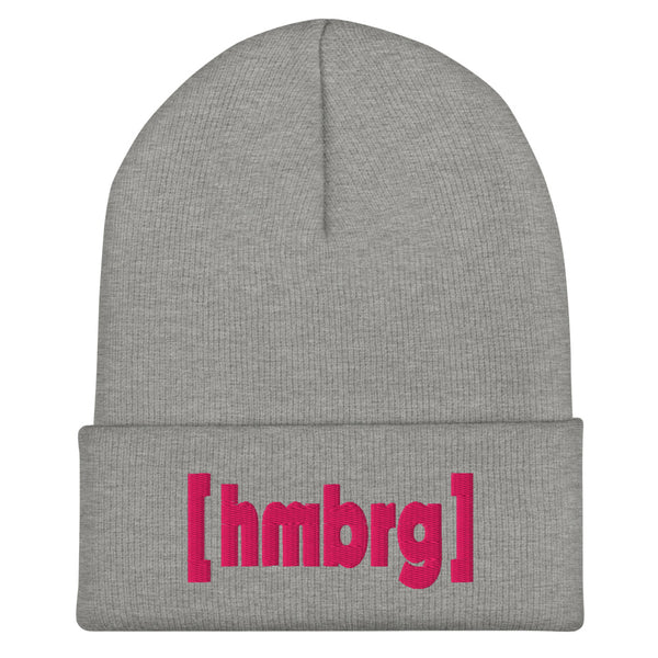 Hamburg Beanie mit pinkem [hmbrg] Stick.  – Deine Stadt. Dein Style. Dein Winter. – heather grau