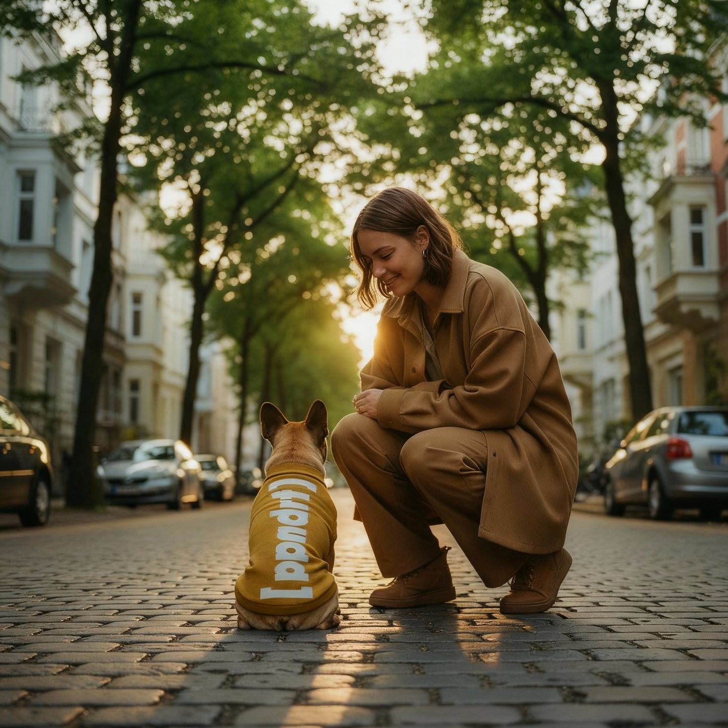 Mehr als ein Hundepullover. Ein Stück Eppendorf. Ein Stück Zuhause. Farbe: Senf/Weiß