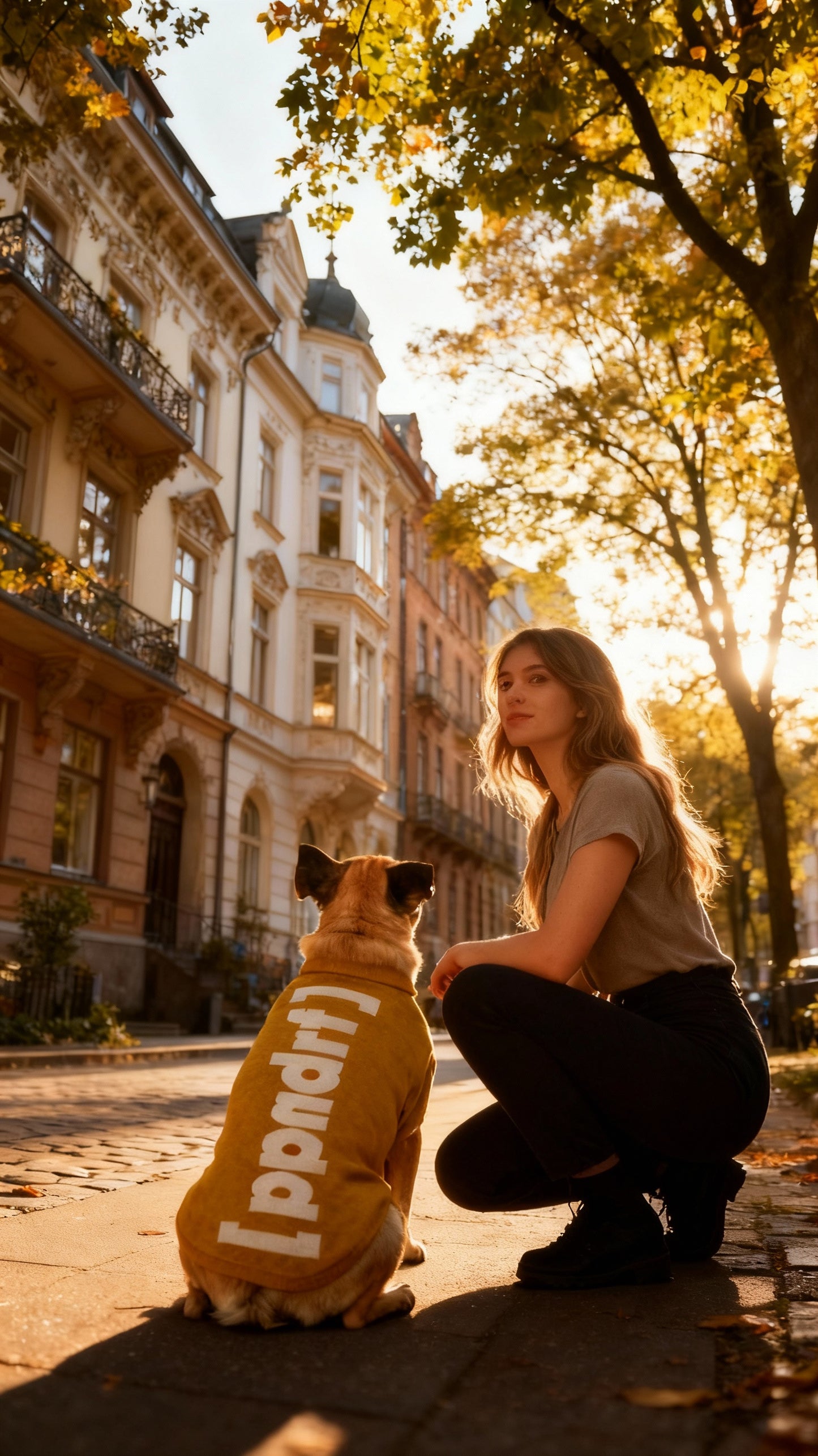 Mehr als ein Hundepullover. Ein Stück Eppendorf. Ein Stück Zuhause. Farbe: Senf/Weiß